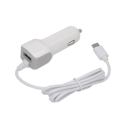 ποιότητας  With Bulit In Cable USB Car Charger With 1M Type C Charging Cord For iPhone 8 Pin Smart Phone 2 In 1 Cable Car Charger εργοστάσιο