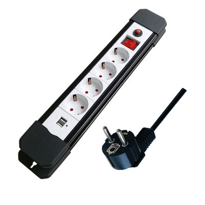 ποιότητας  EU 4 residential/general purpose german outlets with usb power extension cord with surge protector overload protector power strip εργοστάσιο